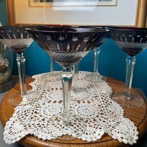 Louis Martini Glasses by Ajka for Noble 7 7/8 inches tall set of 6 vintage